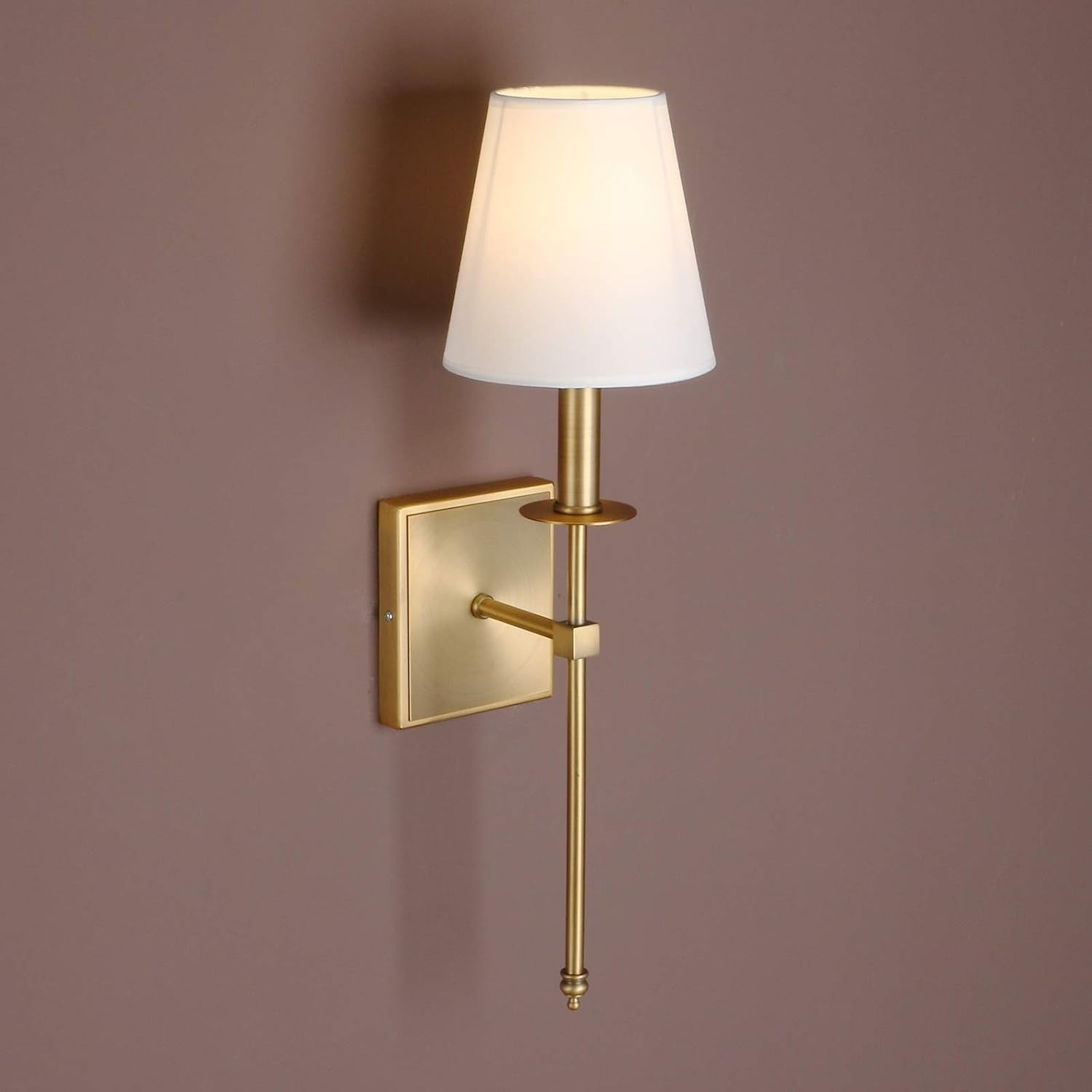 Vintage Linen Fabric Wall Sconce Light, Adjustable Height, Classic Antique Look