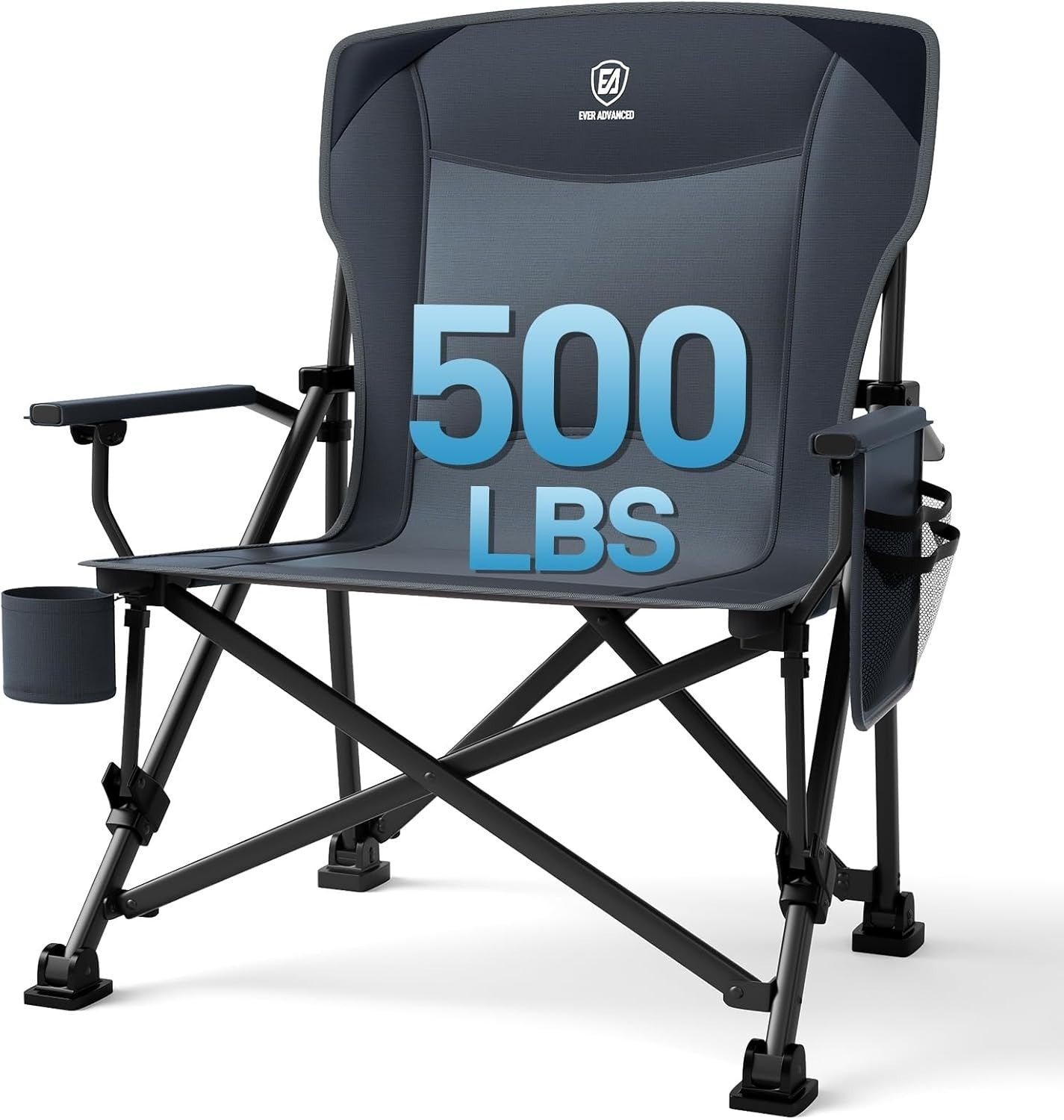 Heavy Duty Folding Camping Chair 230kg XXL Outdoor Seat w/ Cup Holder