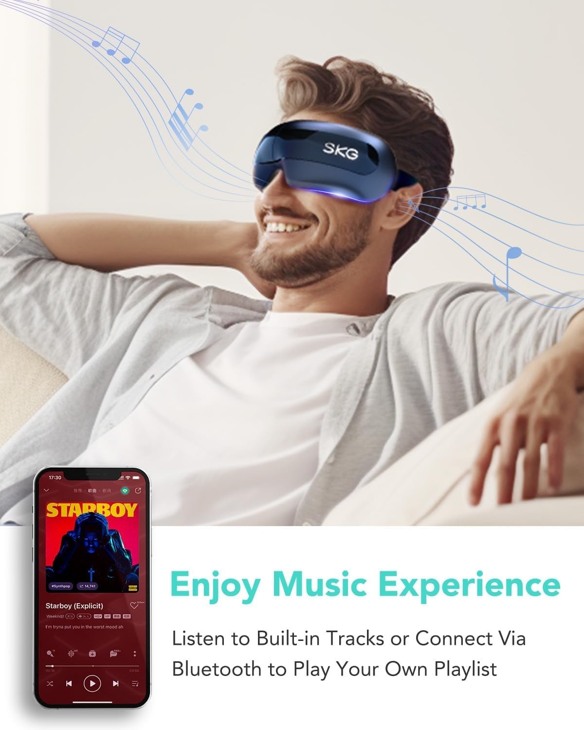 Heated Eye Massager Vision Window Bluetooth Music Stress Relief