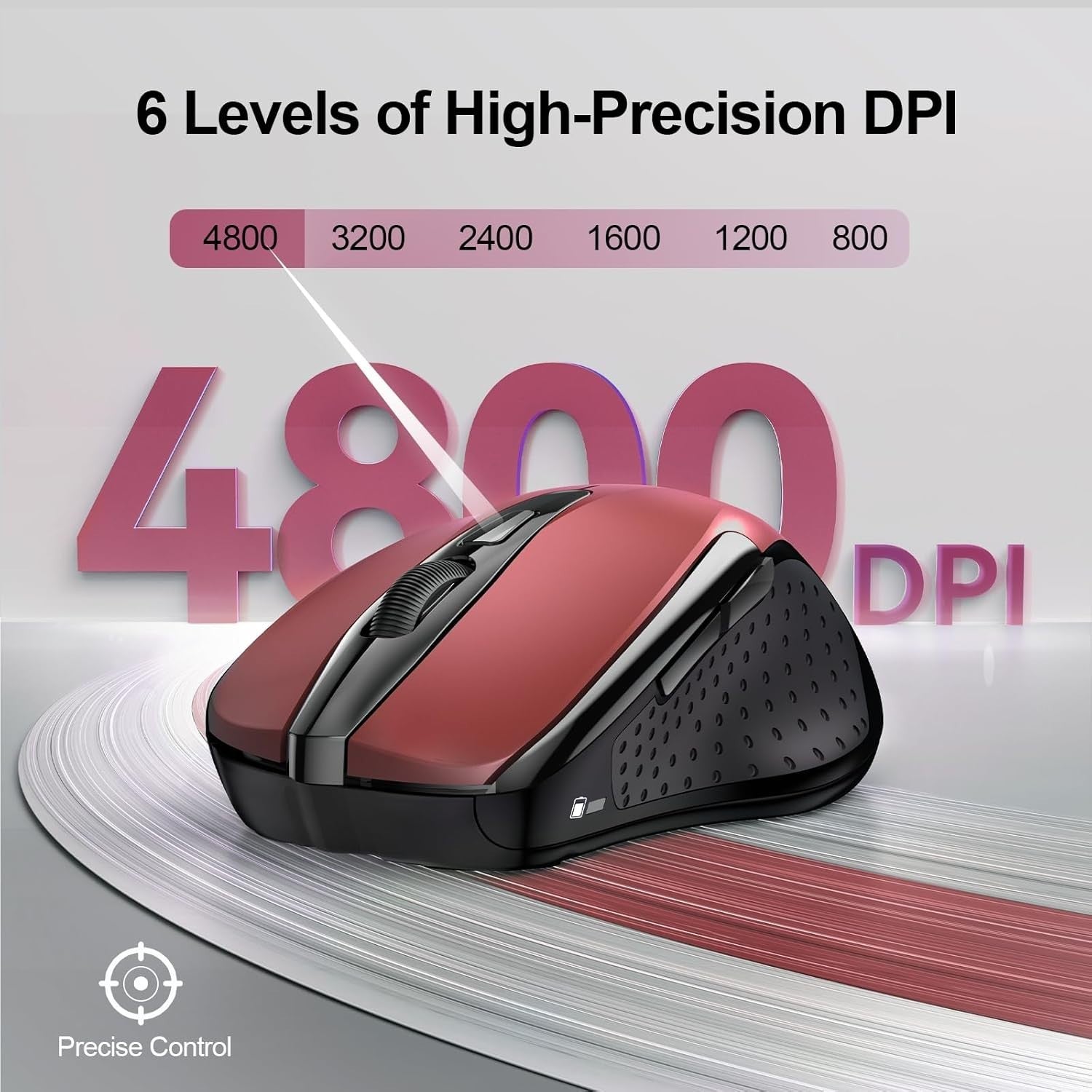 Silent Bluetooth Wireless Mouse 4800DPI Ergonomic Rechargeable Laptop PC