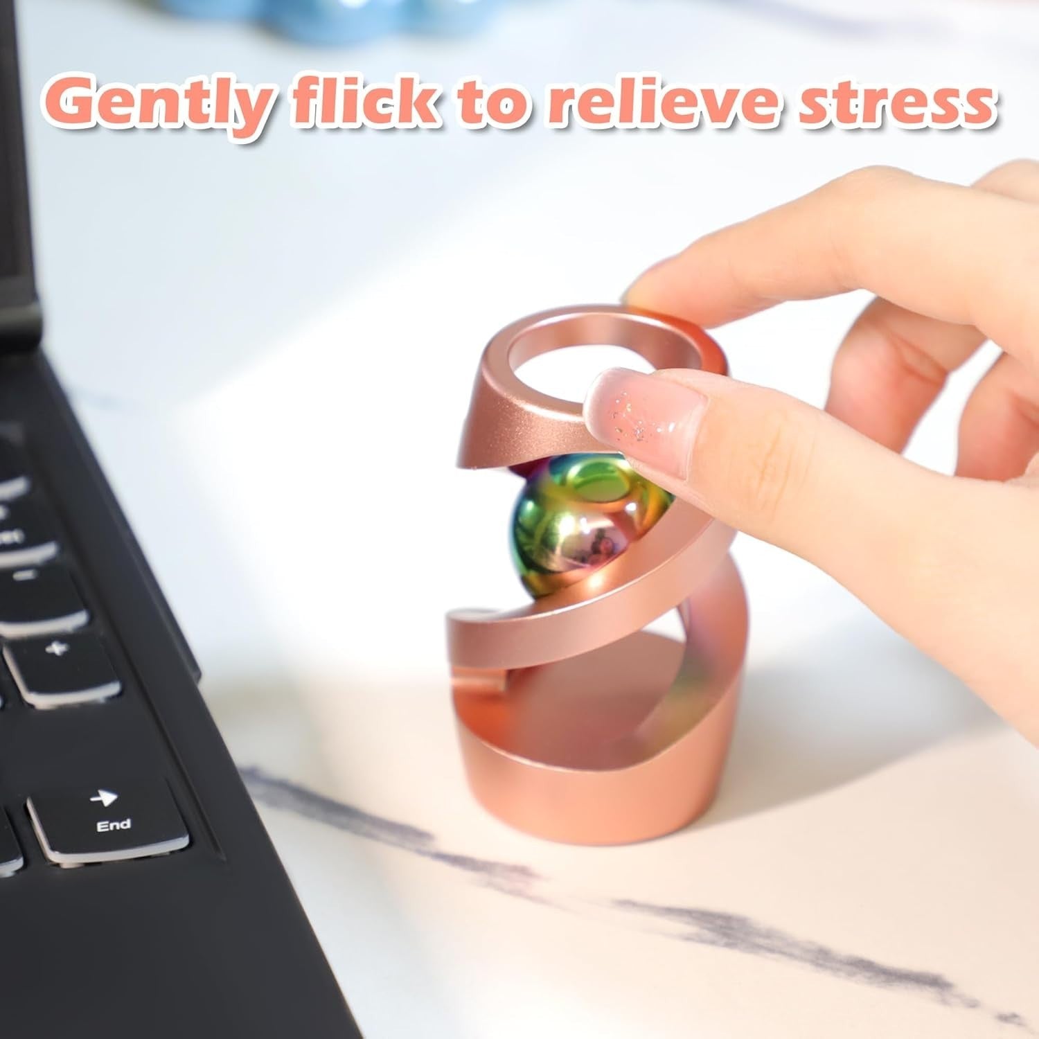Kinetic Spinning Desk Toy Metal Stress Relief ADHD Focus Office Fidget