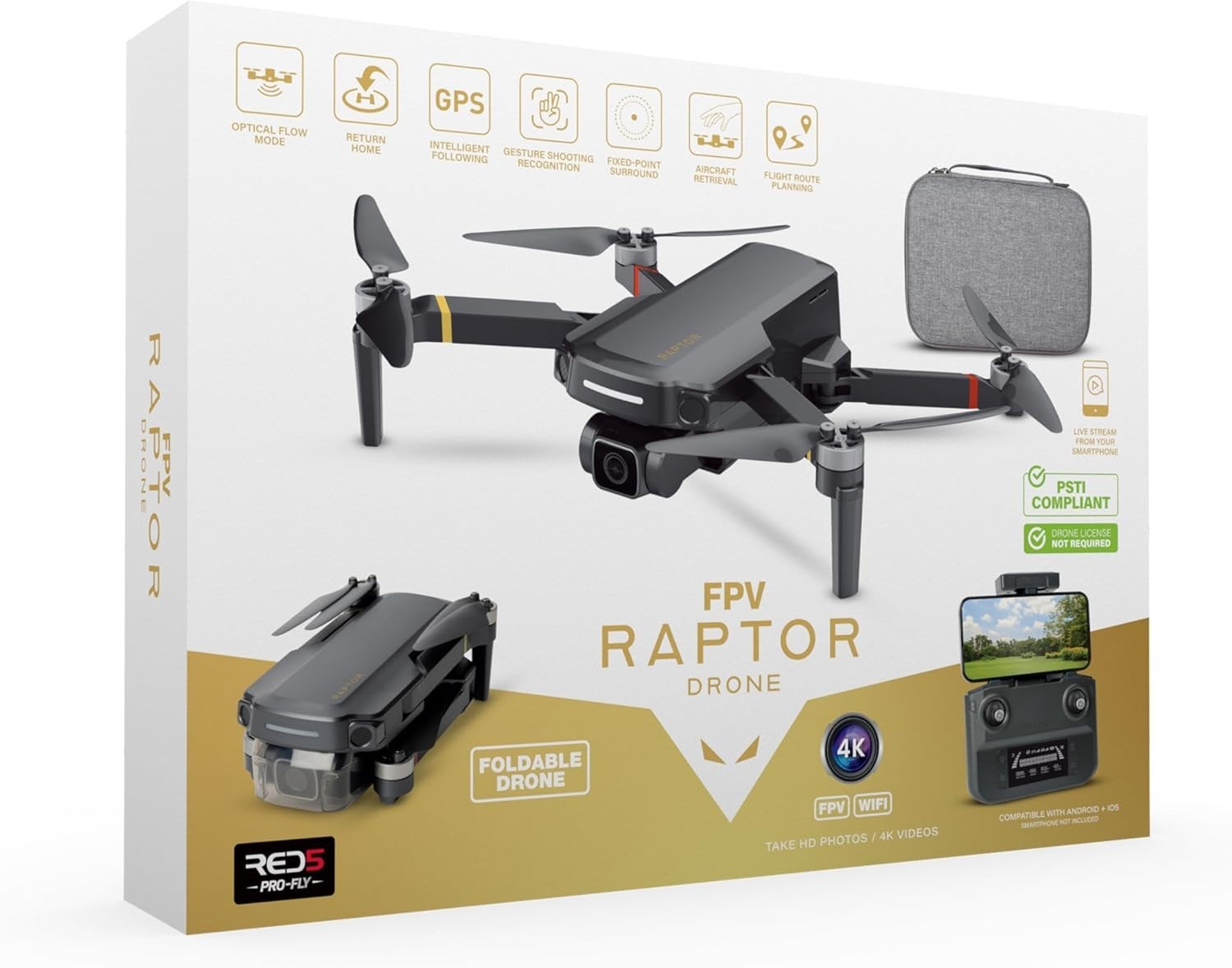 Foldable 4K FPV Drone Wi-Fi Camera Quadcopter Secure Remote Control