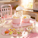 Kids Electric Cooking Set Double Hob Kitchen Toy Cookware 40 Pieces