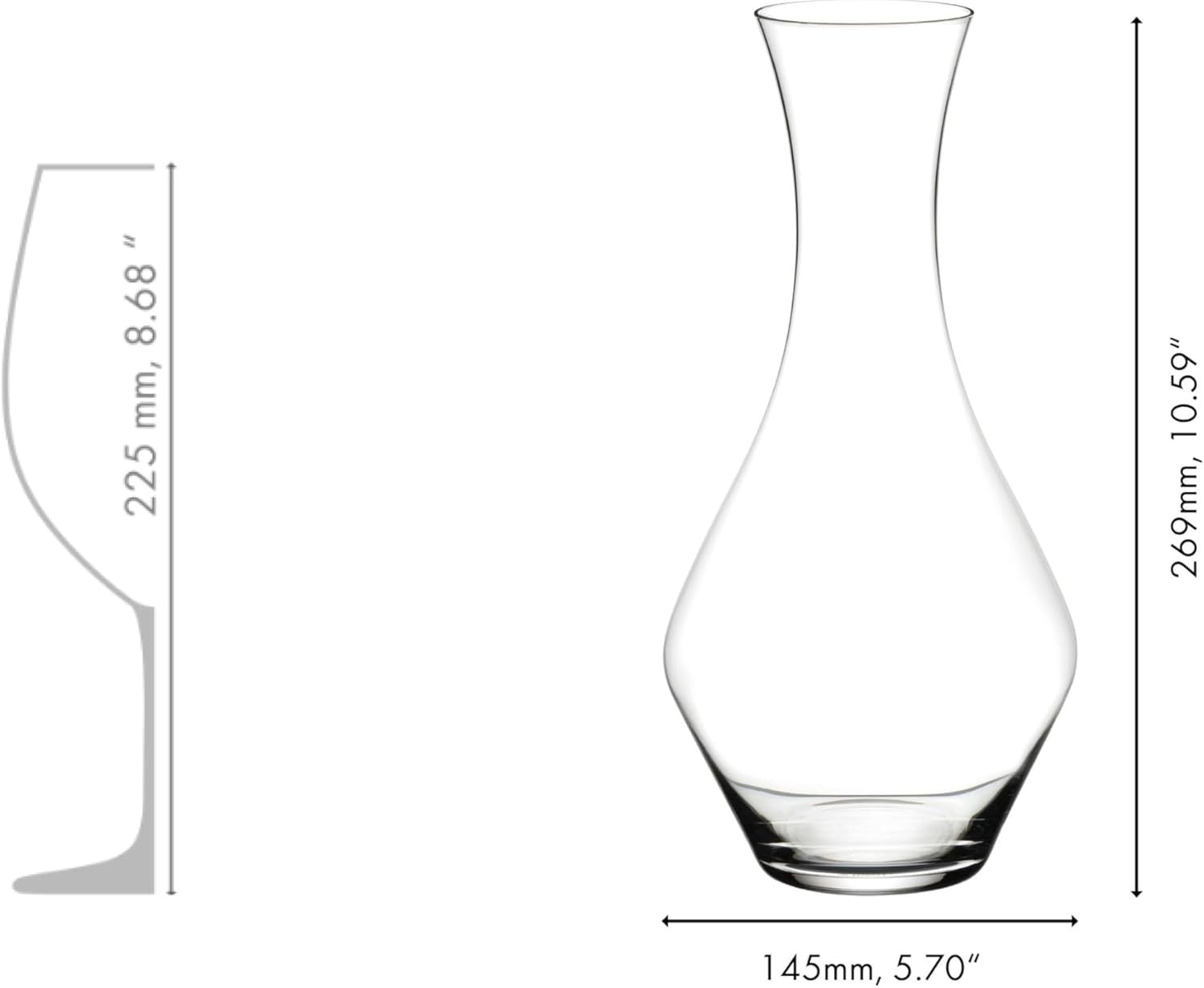 Large 1.9L Wine Decanter Clear Glass Magnum Aerator Elegant Home Bar Gift