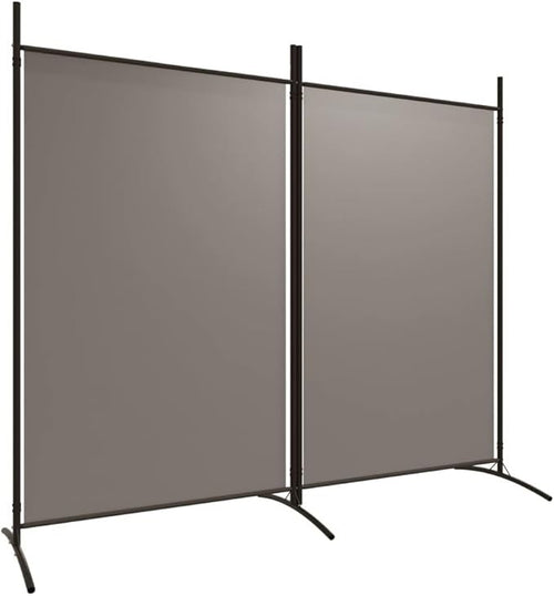 Grey 2 Panel Room Divider 175cm Folding Privacy Screen – Modern Fabric Partition