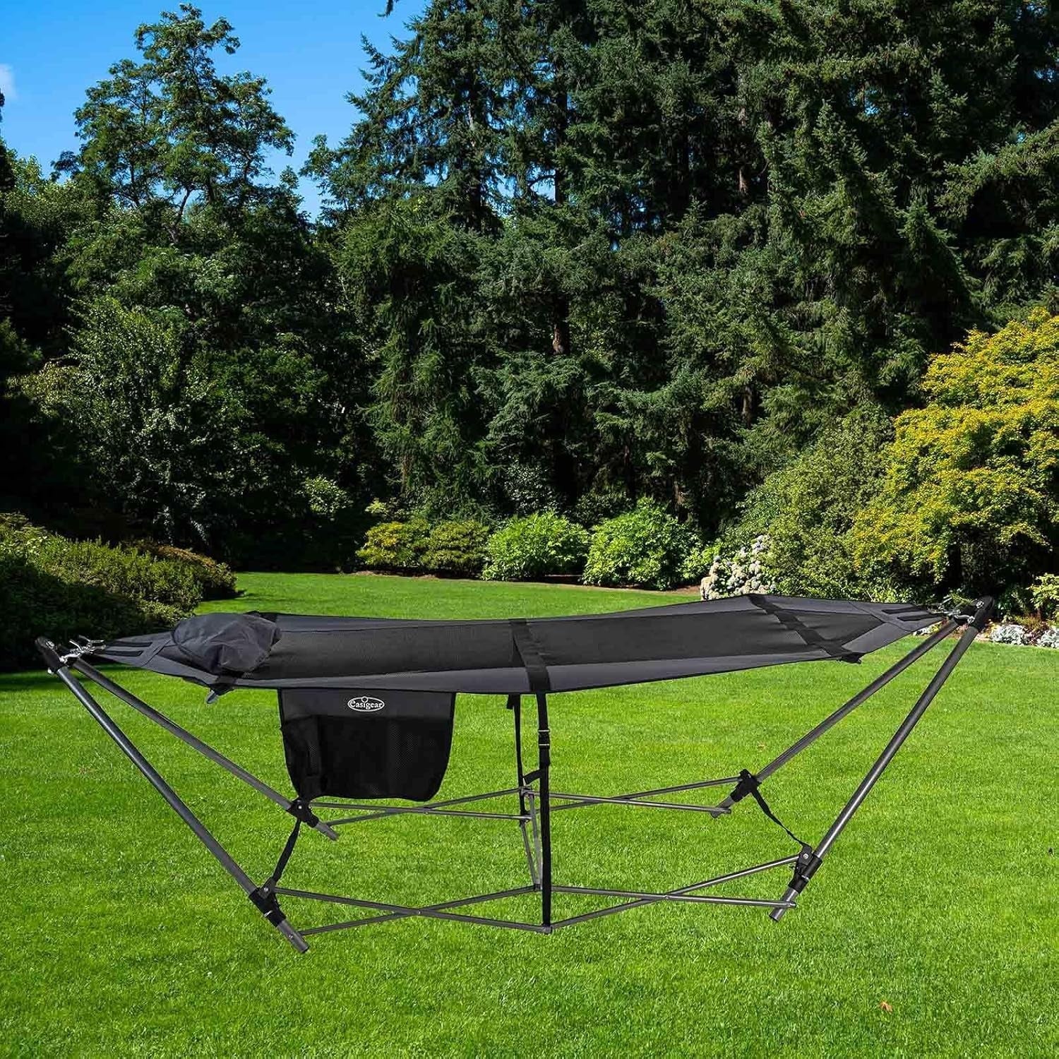 Hammock with Metal Stand Portable Folding Bed Garden Camping Outdoor
