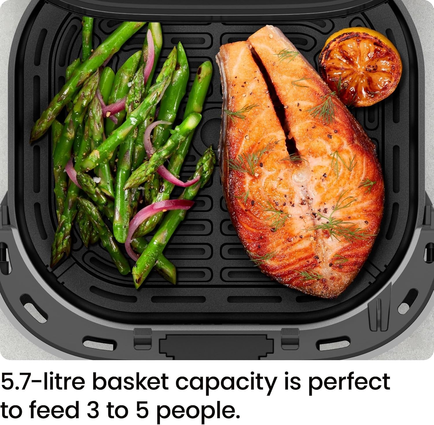 5.7L Compact Digital Air Fryer | Extra-Crisp Hi-Fry Tech | Window View 4 Presets