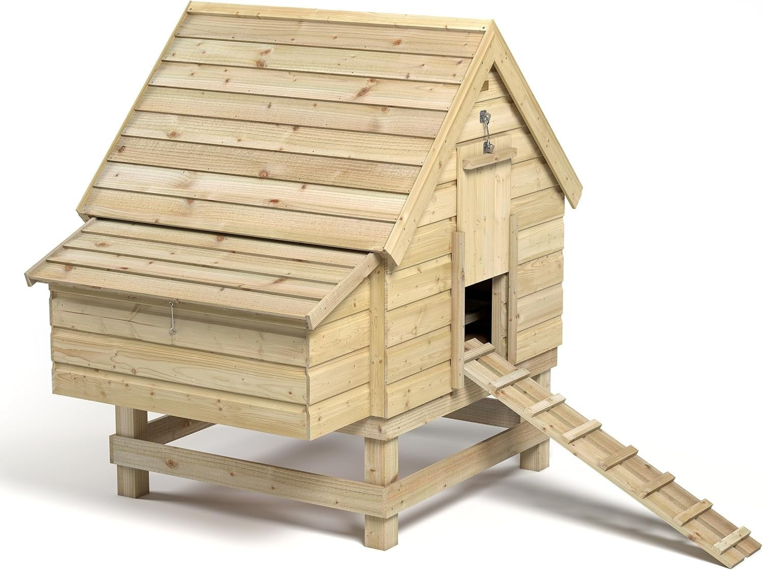Large Wooden Chicken Coop 6 Hen House w Nest Box Ramp