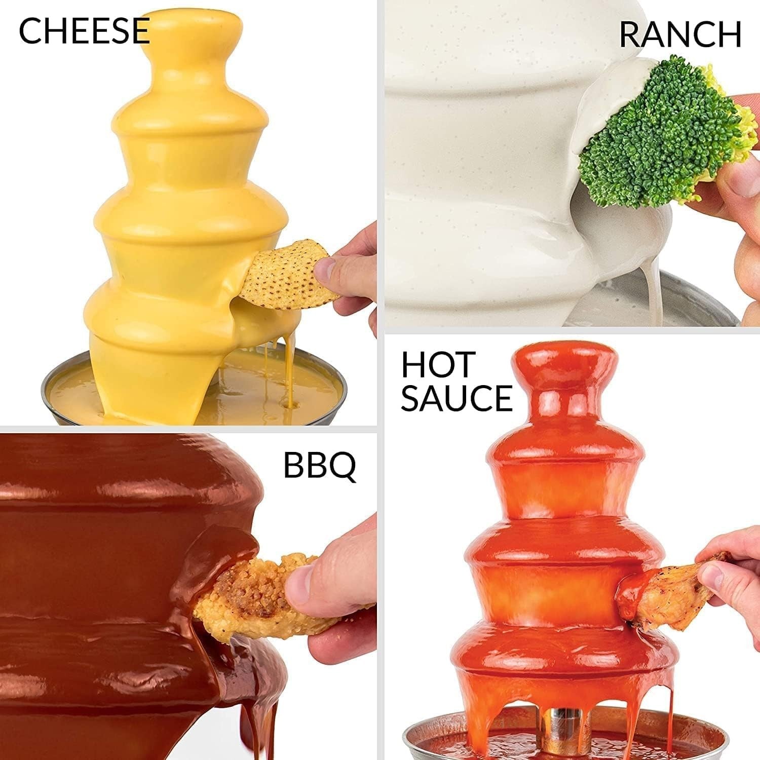 900ml Chocolate Fountain Machine 3 Tier Electric Fondue Stainless