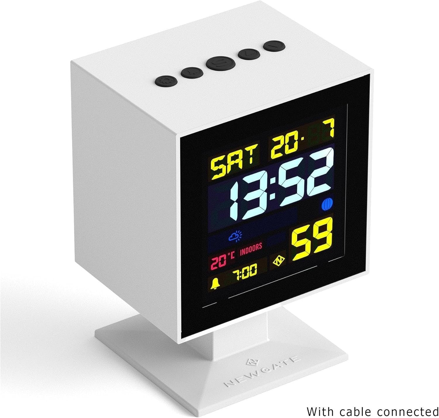 Digital Alarm Clock Large LCD Retro Square Desk Bedside Time Display