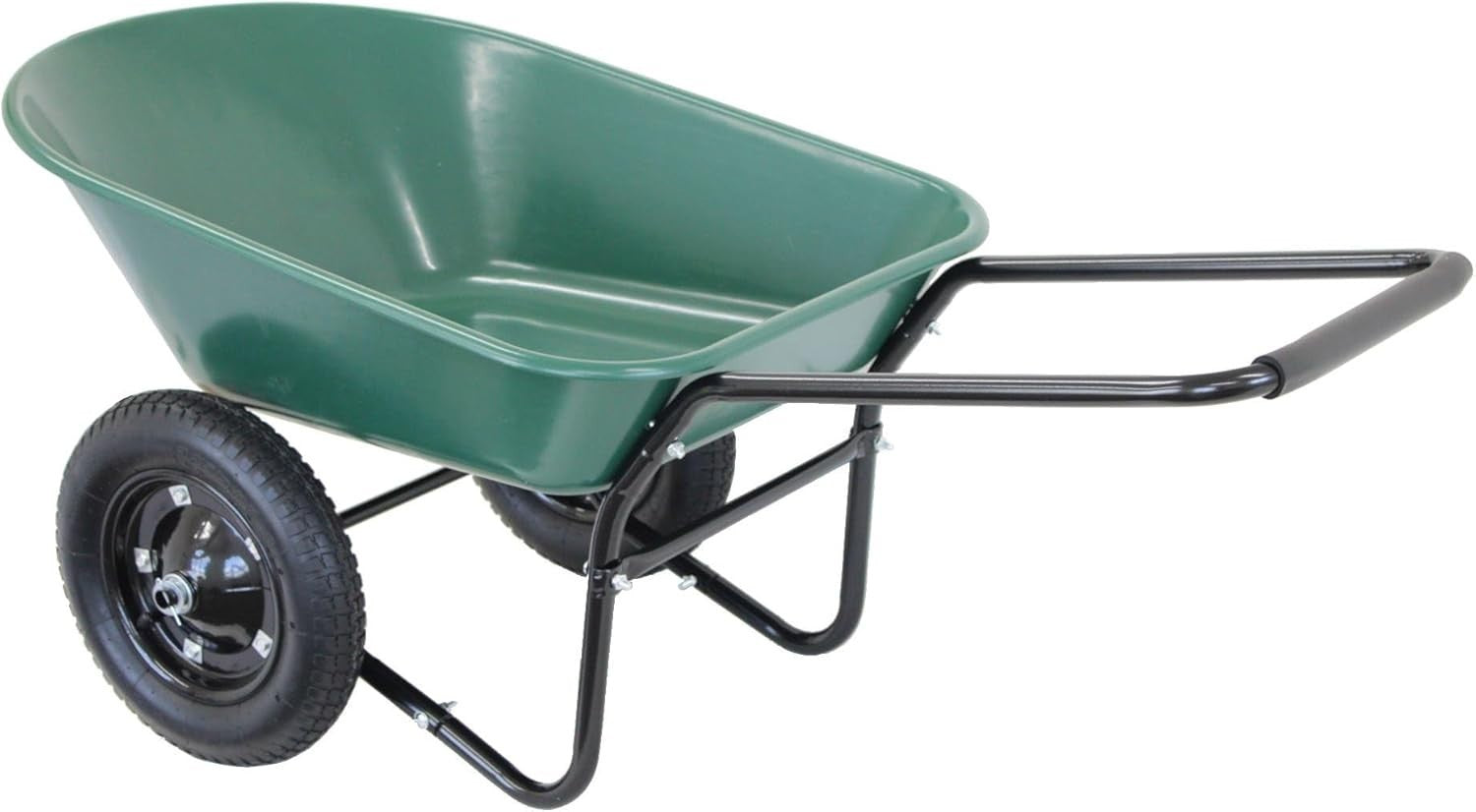 70L 2-Wheel Wheelbarrow Green – Pneumatic Tyres Heavy Duty w/ Steel Frame 150kg
