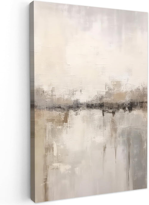 Large Abstract Canvas Wall Art Beige Modern Minimalist Painting 80x120cm