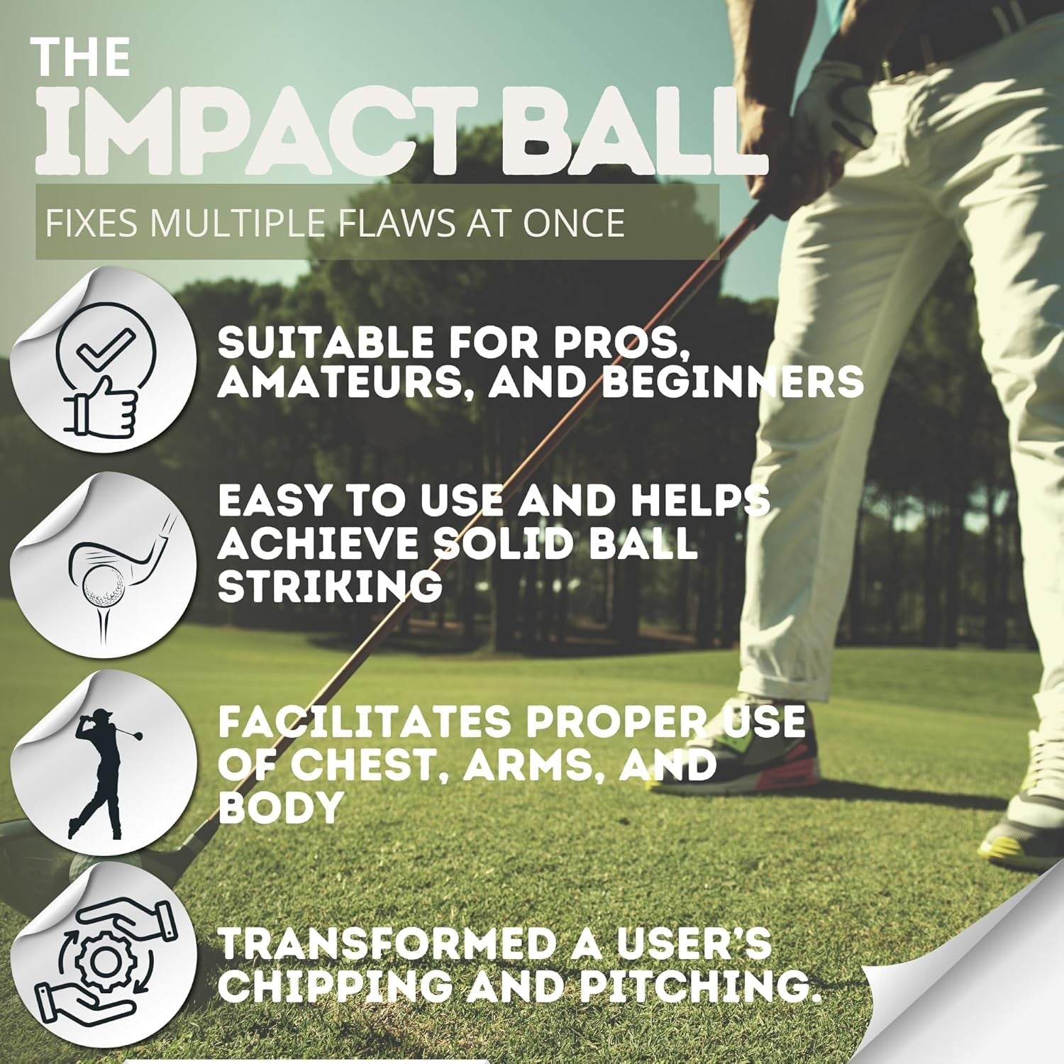 Golf Impact Ball Swing Trainer Aid Large Small Improve Contact