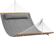 Luxury Quilted Hammock for 2 w/ Spreader Bar & Pillow – Garden Patio Relax