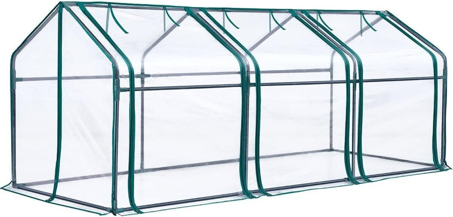 Portable Mini Greenhouse 241x91x91cm Clear PVC Cloche Tent for Indoor Outdoor