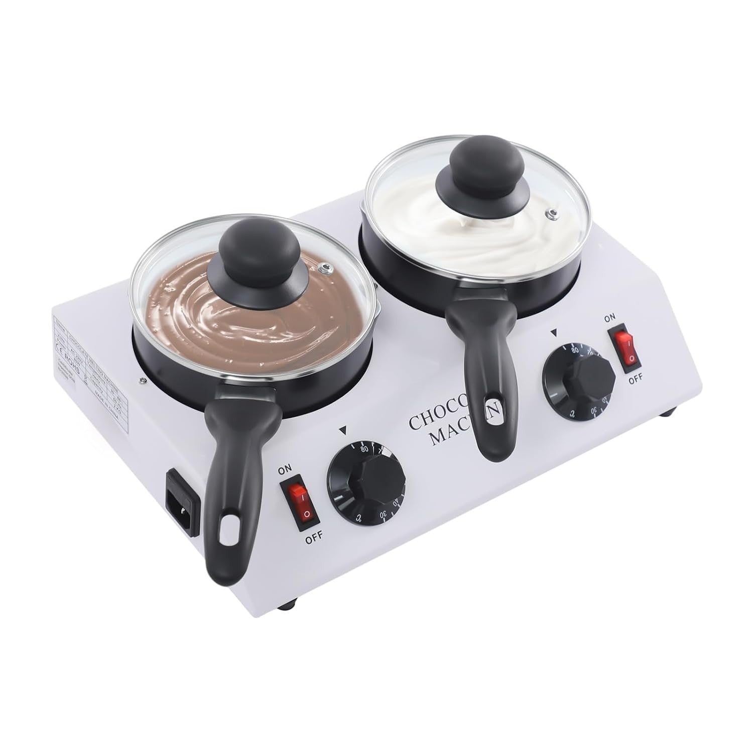 Double Pot Chocolate Tempering Machine Electric Melting Warmer 40W