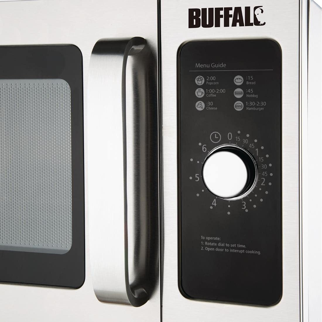 25L Commercial Microwave 1000W Stainless Steel Manual Dial