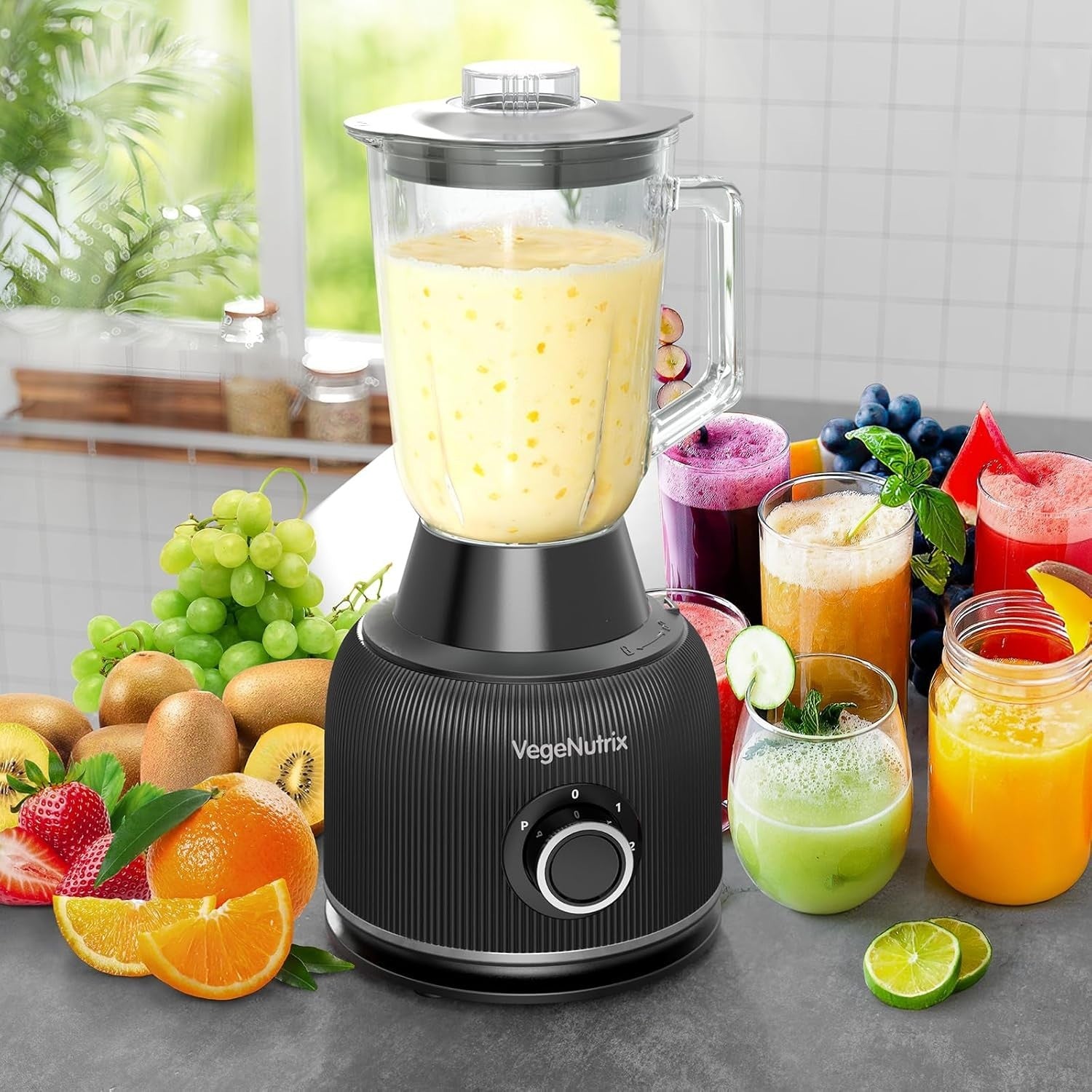 1500W Food Processor Blender Combo 2.5L Chopper 2L Glass Jug