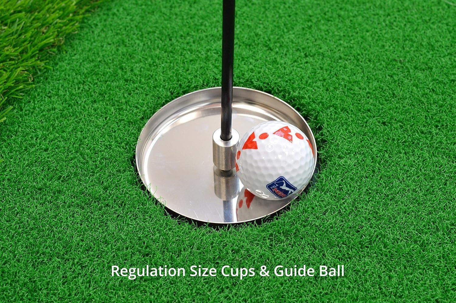 Golf Putting Mat Indoor Practice Green w/ Ball Return Alignment Lines 2 Hole