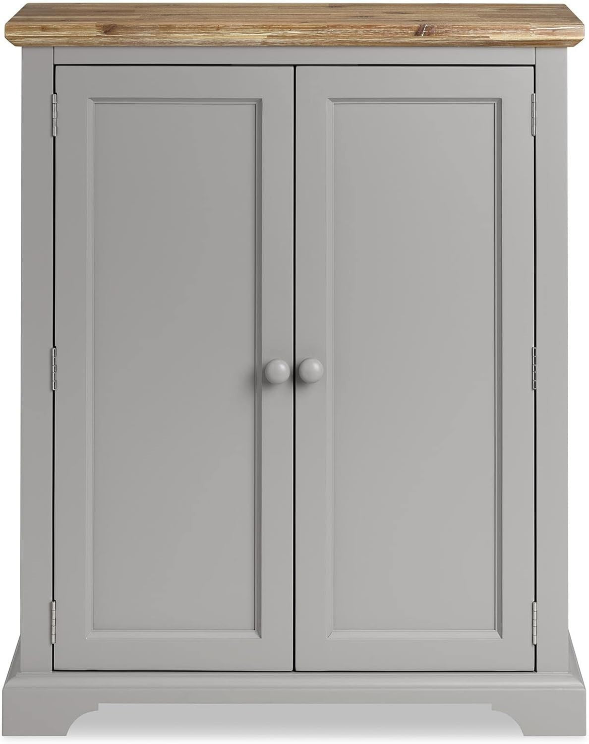 Slim Wooden Shoe Cabinet with Adjustable Shelves & Airflow Doors – Dove Grey