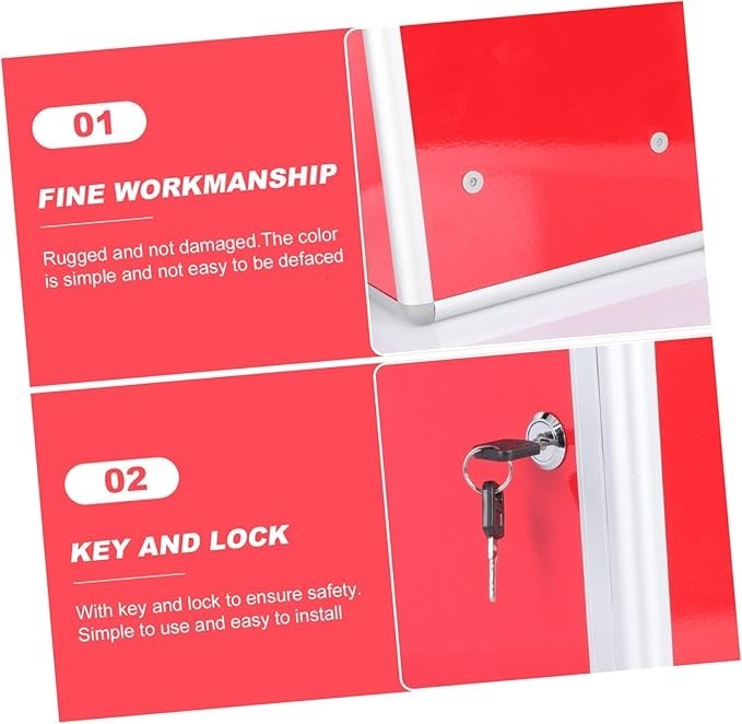 Lockable Red Suggestion Box – Wall Mount Mailbox for Letters, Complaints & Cards