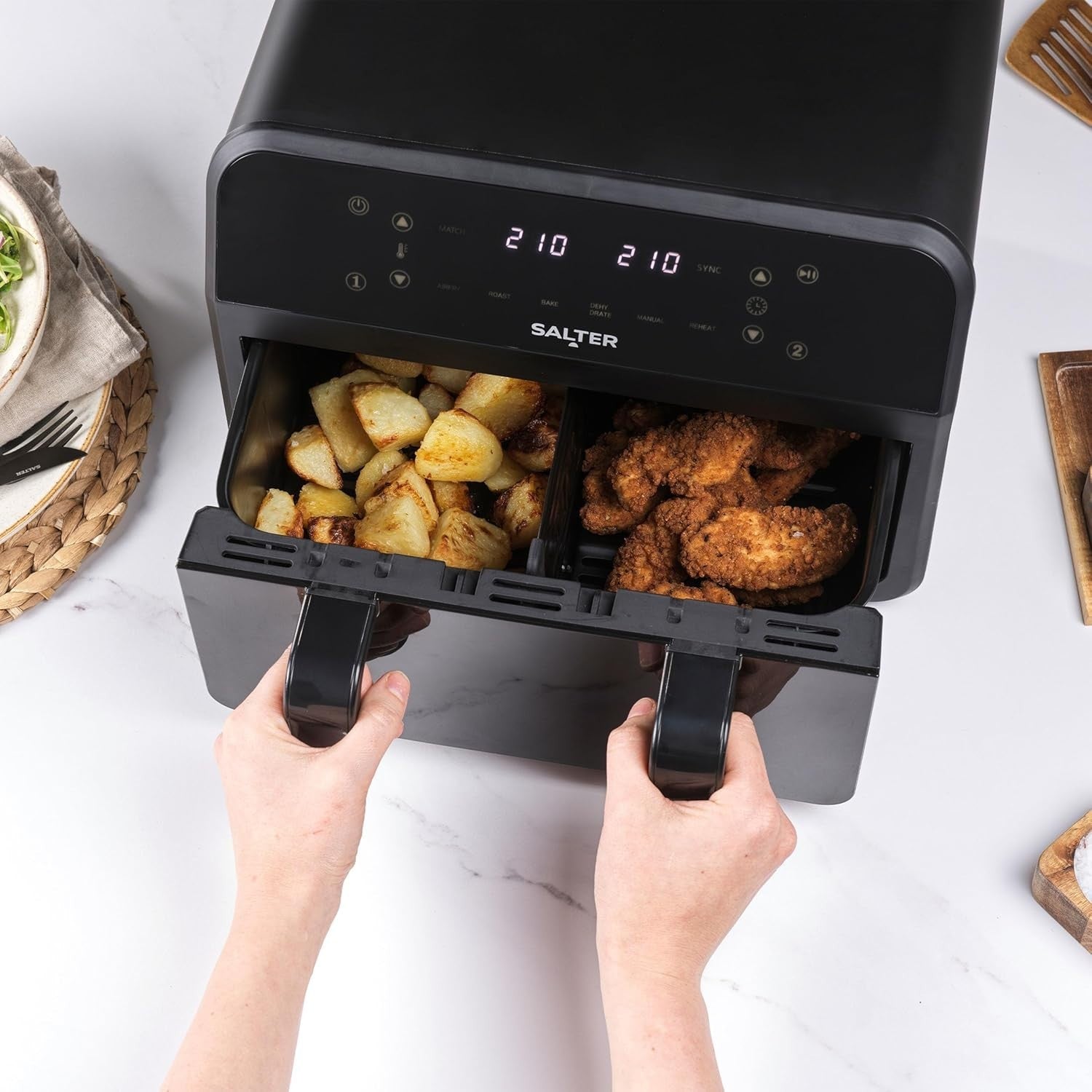Dual View Air Fryer 7L | Divider Tray, Window, 6-in-1 Functions LED Touch, 2300w