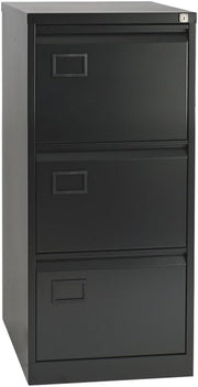 3 Drawer Steel Filing Cabinet Lockable Office File Storage A4 Foolscap