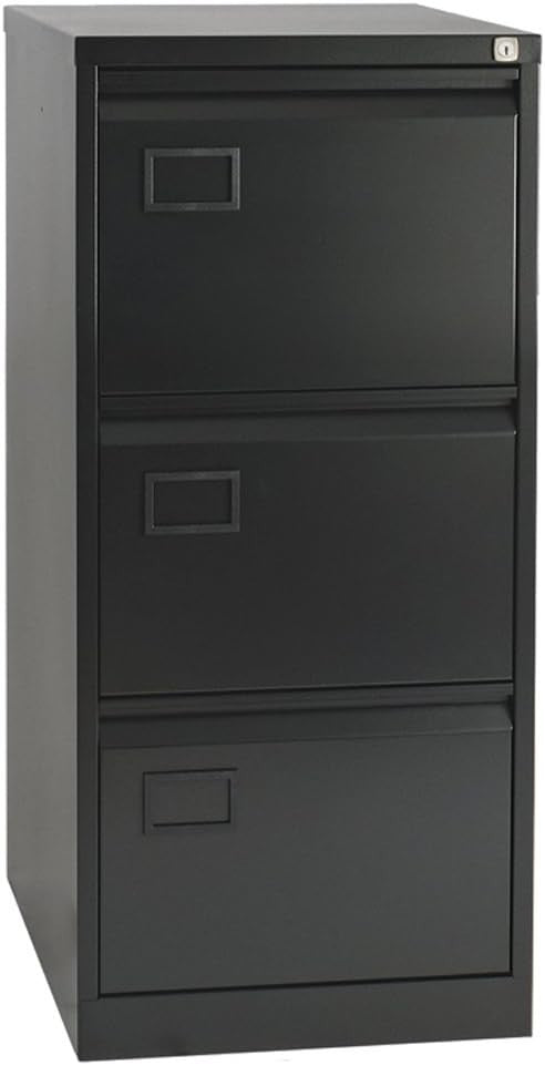 3 Drawer Steel Filing Cabinet Lockable Office File Storage A4 Foolscap
