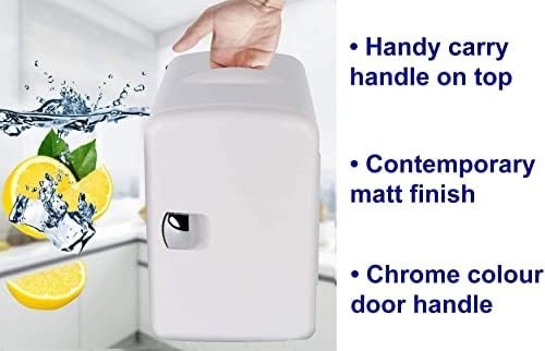 4L UV Mini Fridge | Disinfecting, Cooler & Warmer, Portable White 6 Can
