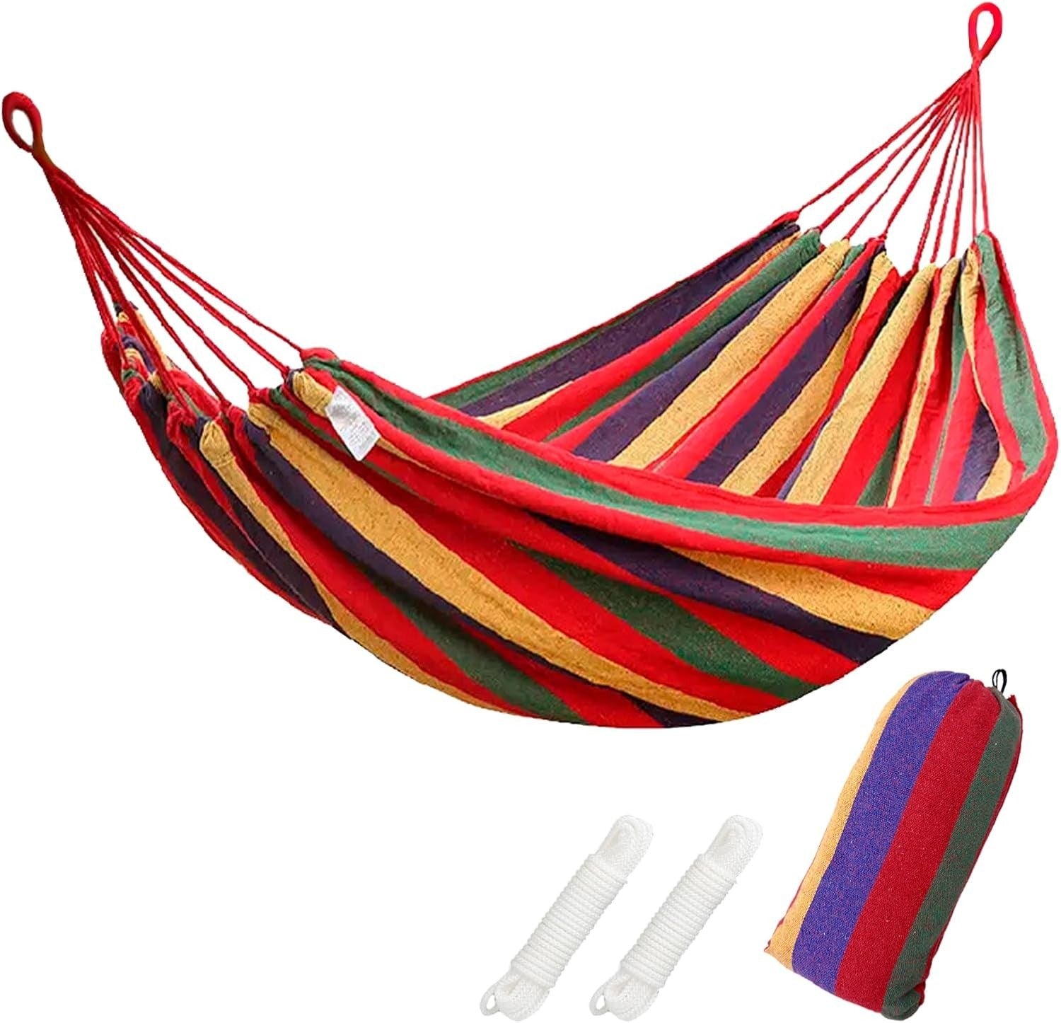 Extra Large Portable Camping Hammock 190x150 cm with Durable Canvas & Nylon Rope
