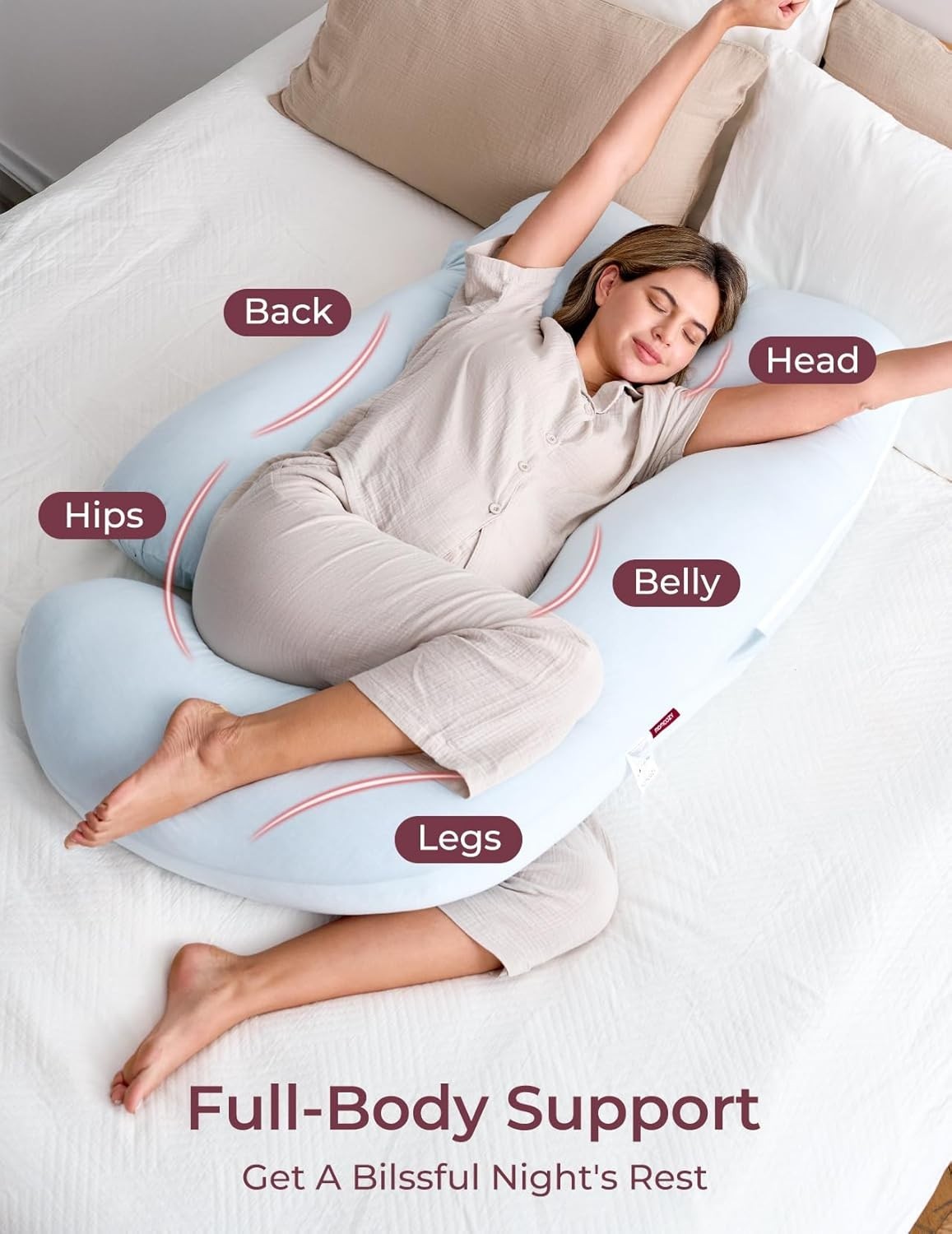 U Shaped Pregnancy Pillow Full Body Maternity Support Sleep Pillow