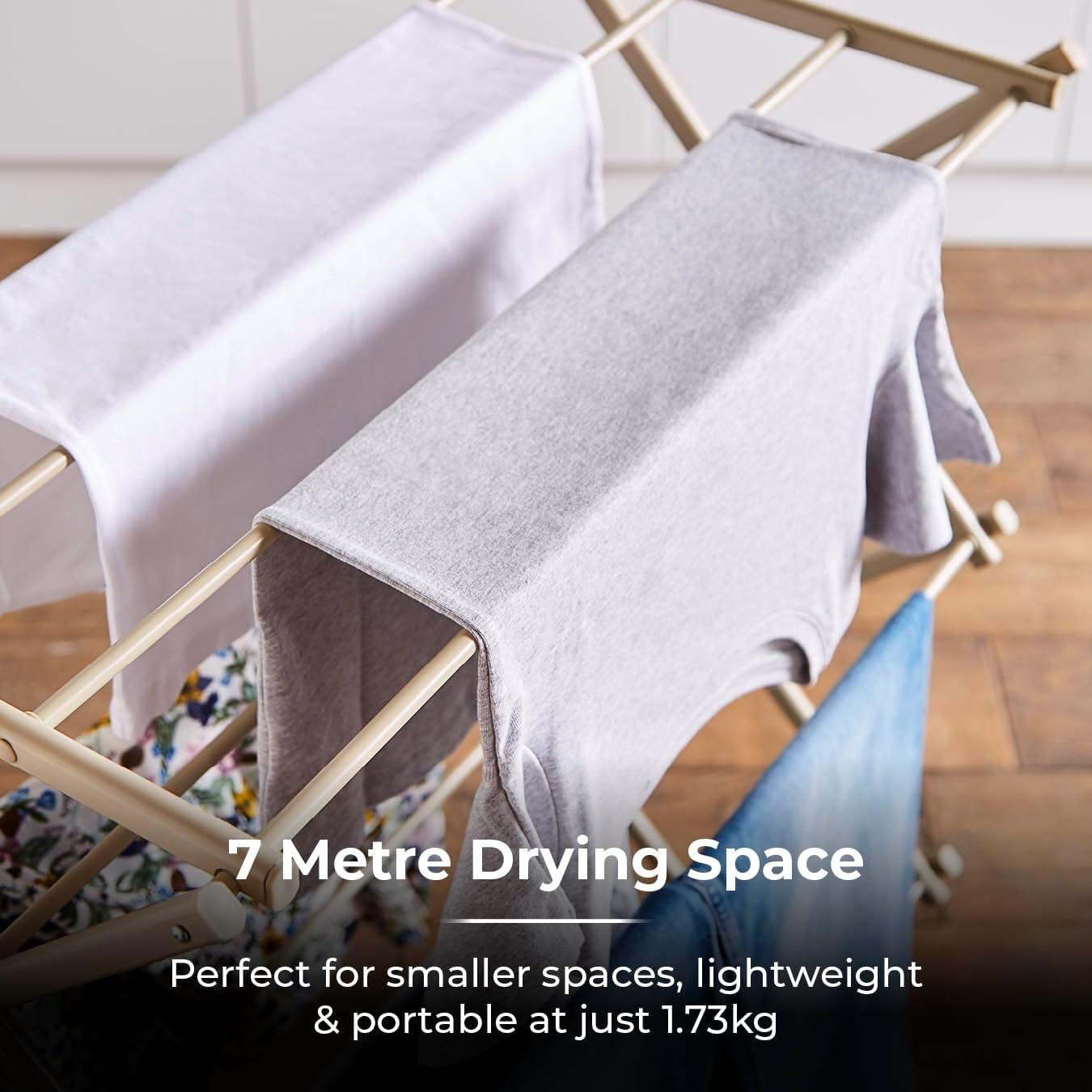 3 Tier Compact Clothes Airer Folding Laundry Drying Rack Space Saving