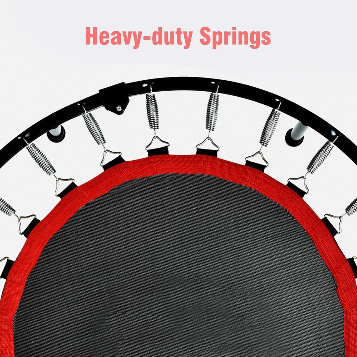 40in Foldable Fitness Rebounder Trampoline Adjustable Bar 450lb