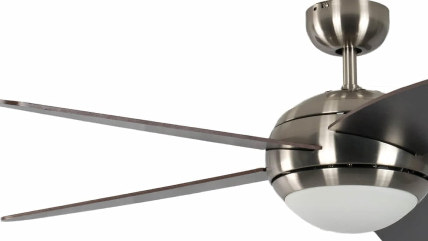 Pepeo Melton 52" Ceiling Fan with Light & Remote, Nickel, Brown Blades