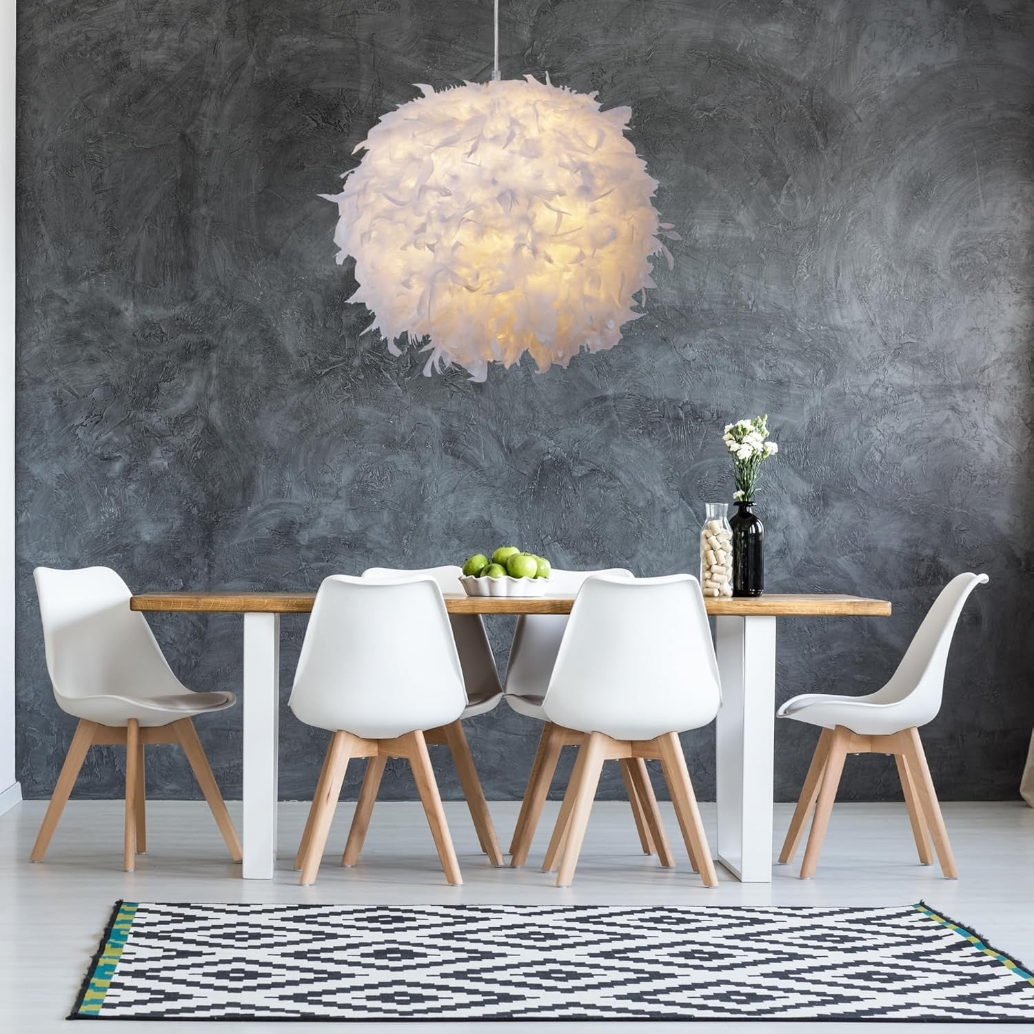 40cm White Feather Lampshade Ceiling Pendant Soft Luxury Light Shade