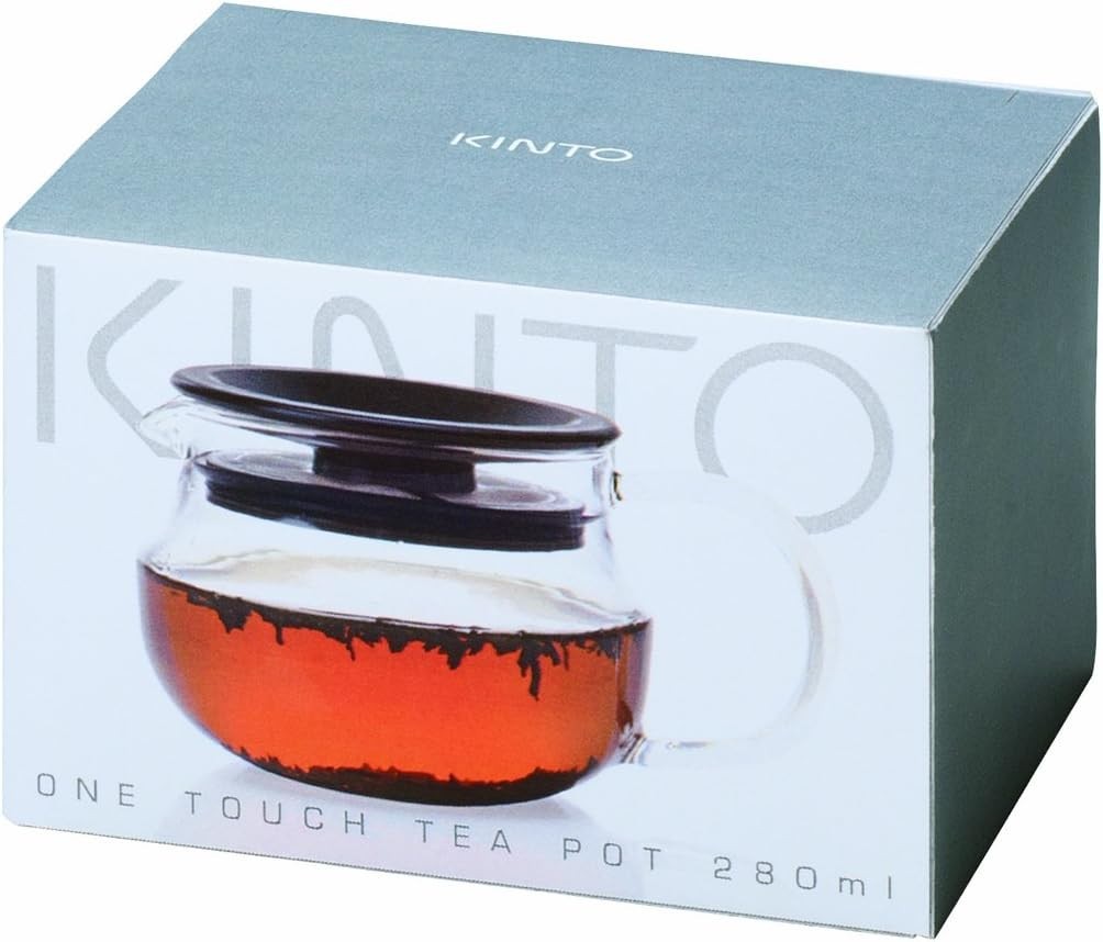 Glass Teapot 280ml with Stainless Steel Infuser Lid Tea Brewer Clear
