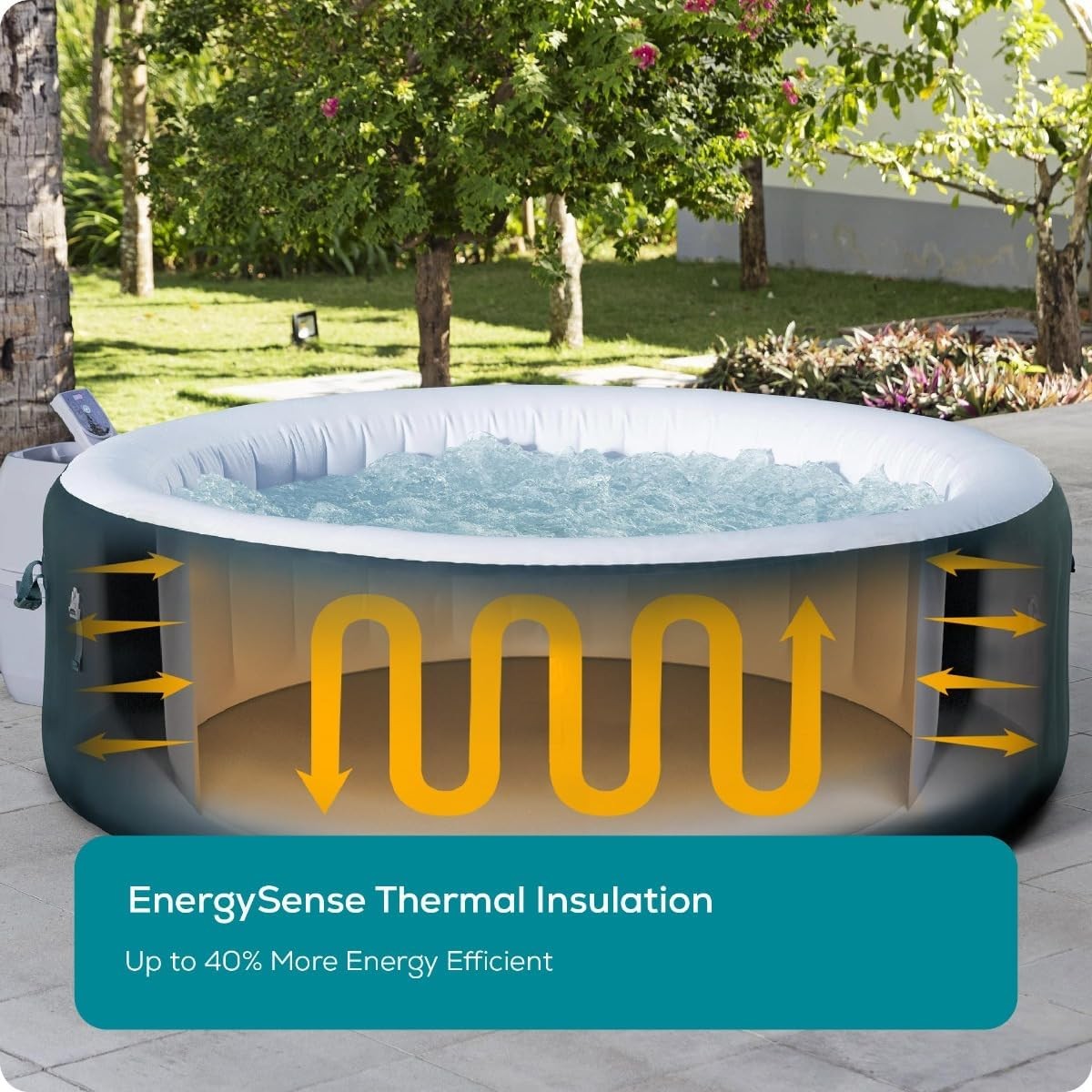 Inflatable Hot Tub Spa 120 Air Jet Energy Efficient 6 Person Round