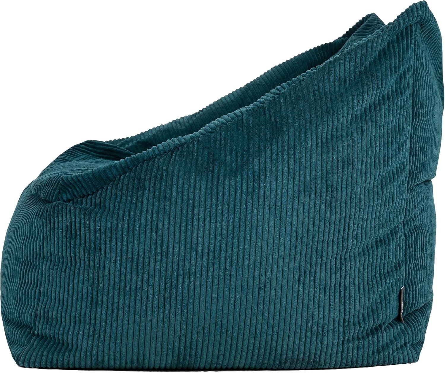 Teal Cord Bean Bag Chair Adult Sofa Seat Lounge Armchair for Home Gaming