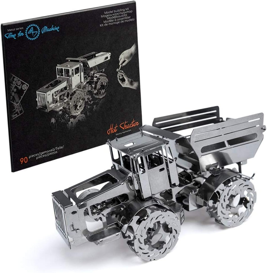 3D Metal Tractor Model Kit Wind Up Moving Mechanical Puzzle DIY Gift