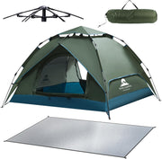 3 Man Automatic Pop Up Camping Tent 4 Season Waterproof Dome
