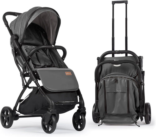Compact Baby Pushchair One-Hand Fold Reclining Travel Buggy 0-15kg Grey