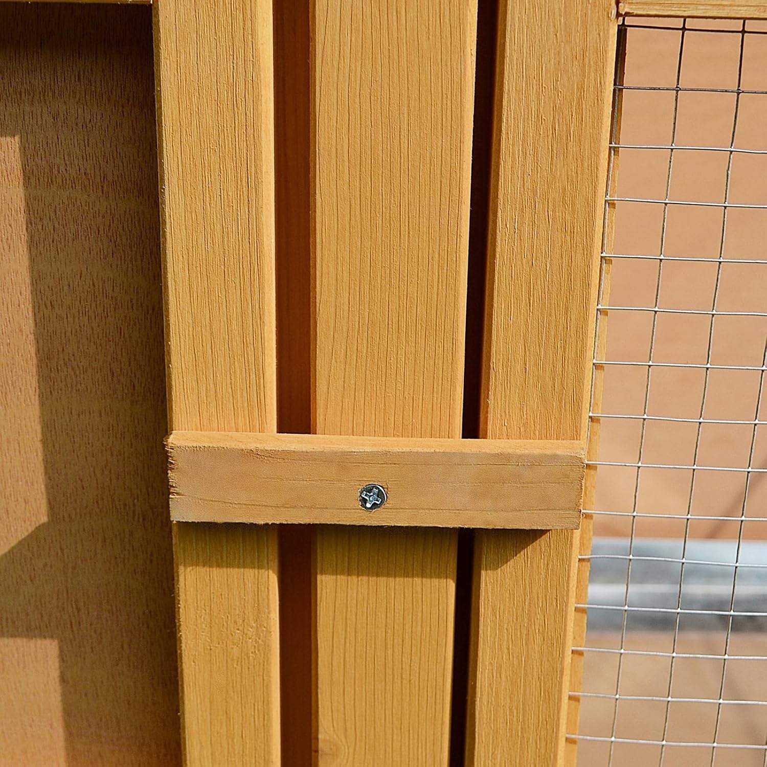 Outdoor Rabbit Hutch Wooden Bunny Cage Hinged Top Slide Out Tray