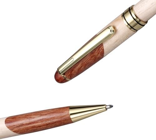 Handmade Wooden Ballpoint Pen Gift Set Executive Luxury Pen Box Black Ink