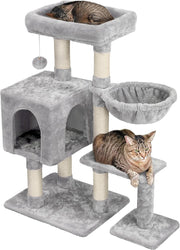 Cat Tree Tower 96cm With Large Perch Condo Scratching Posts Indoor