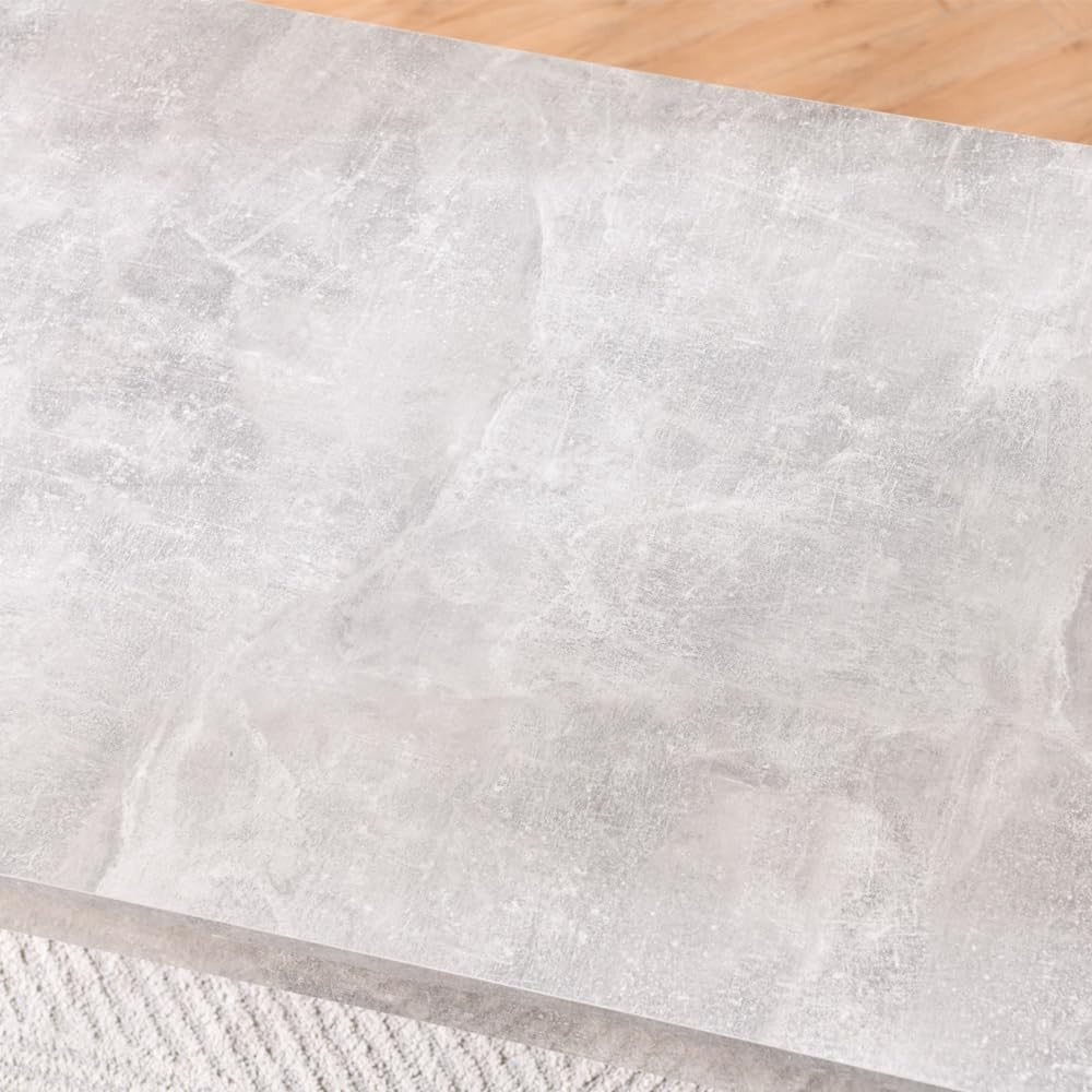 Luxury Dining Set 120cm Grey Marble Table + 4 White Leather Chairs