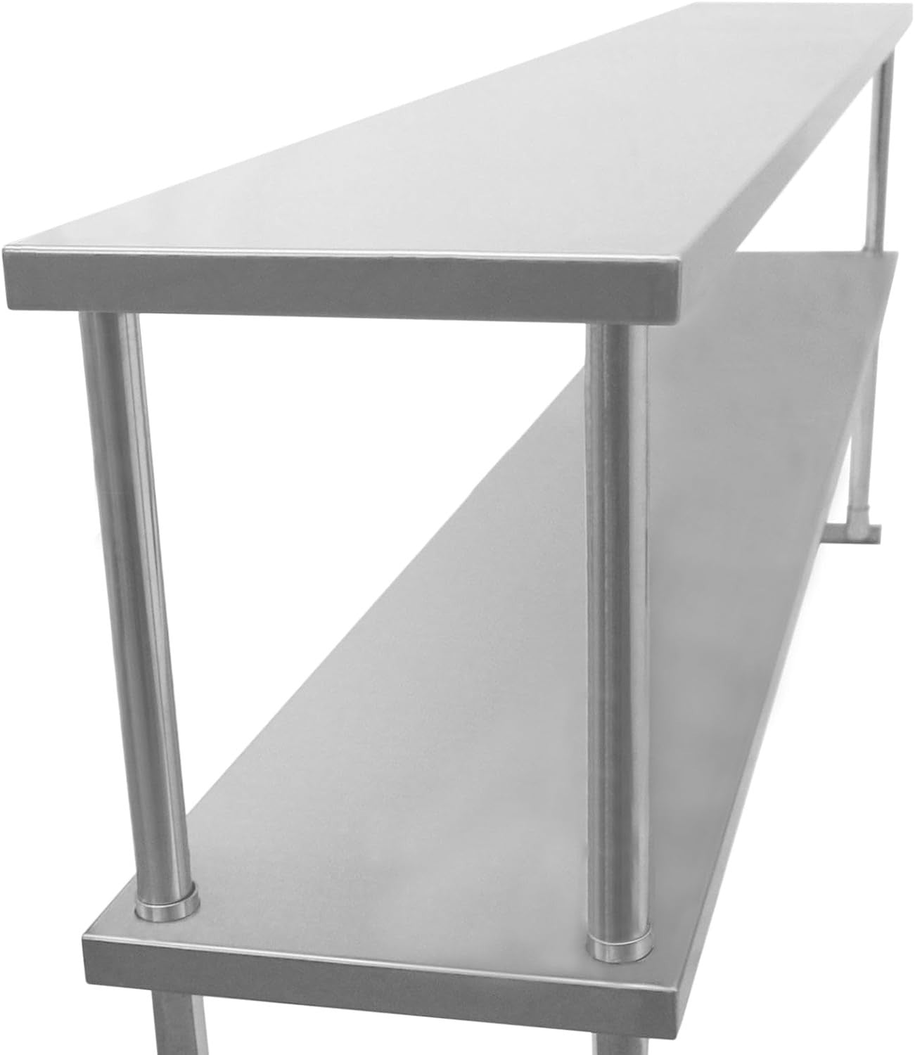 6FT Stainless Steel Prep Table with Single Overshelf 350kg Catering Workbench