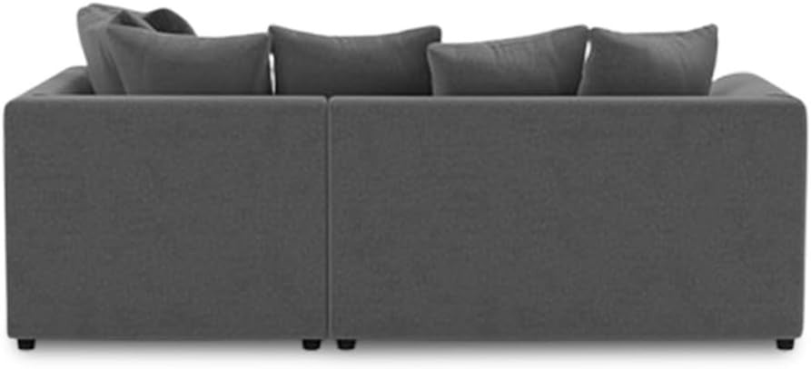 Grey Right Hand L Shaped Corner Sofa – 4 Seater Modular Couch with Cushions