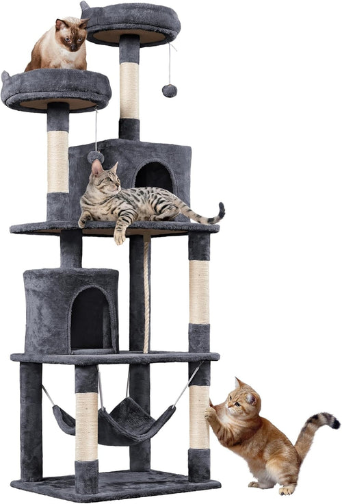 179cm Cat Tree Tower Multi Level Scratching Post Indoor Climber Hammock