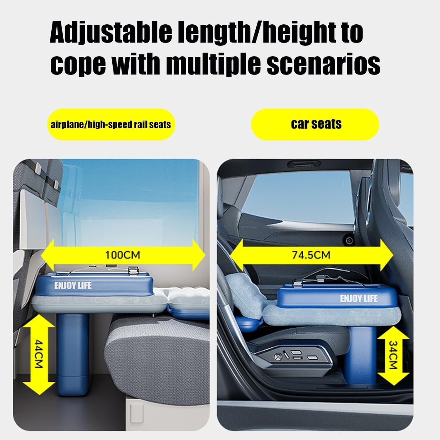 Toddler Inflatable Airplane Bed Travel Air Mattress Guardrail Kids Flight