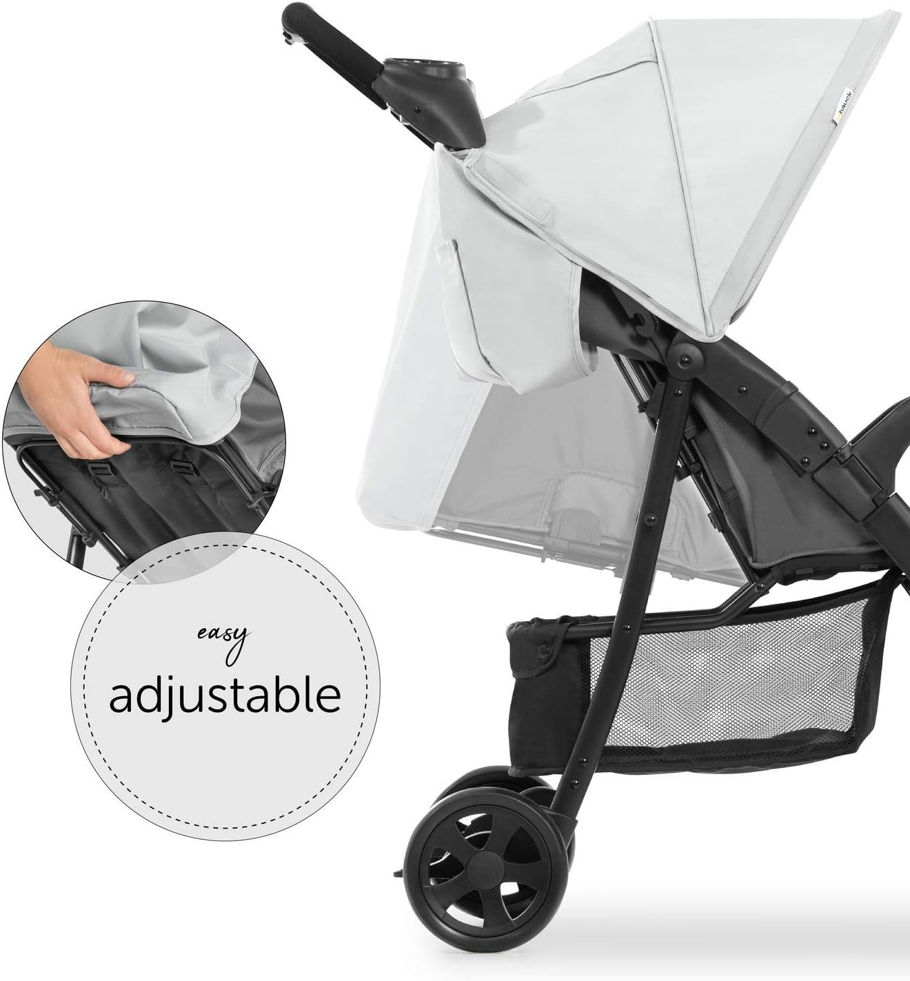 Lightweight Pushchair Compact Fold Reclining Seat Snack Tray 0-22kg Grey